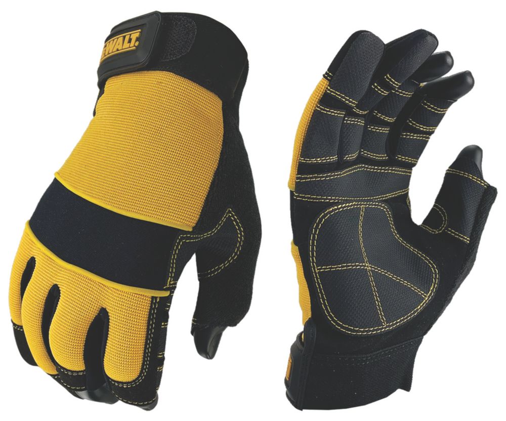 DeWalt Gants de travail 3 doigts ouverts DPG24L noir/jaune taille L