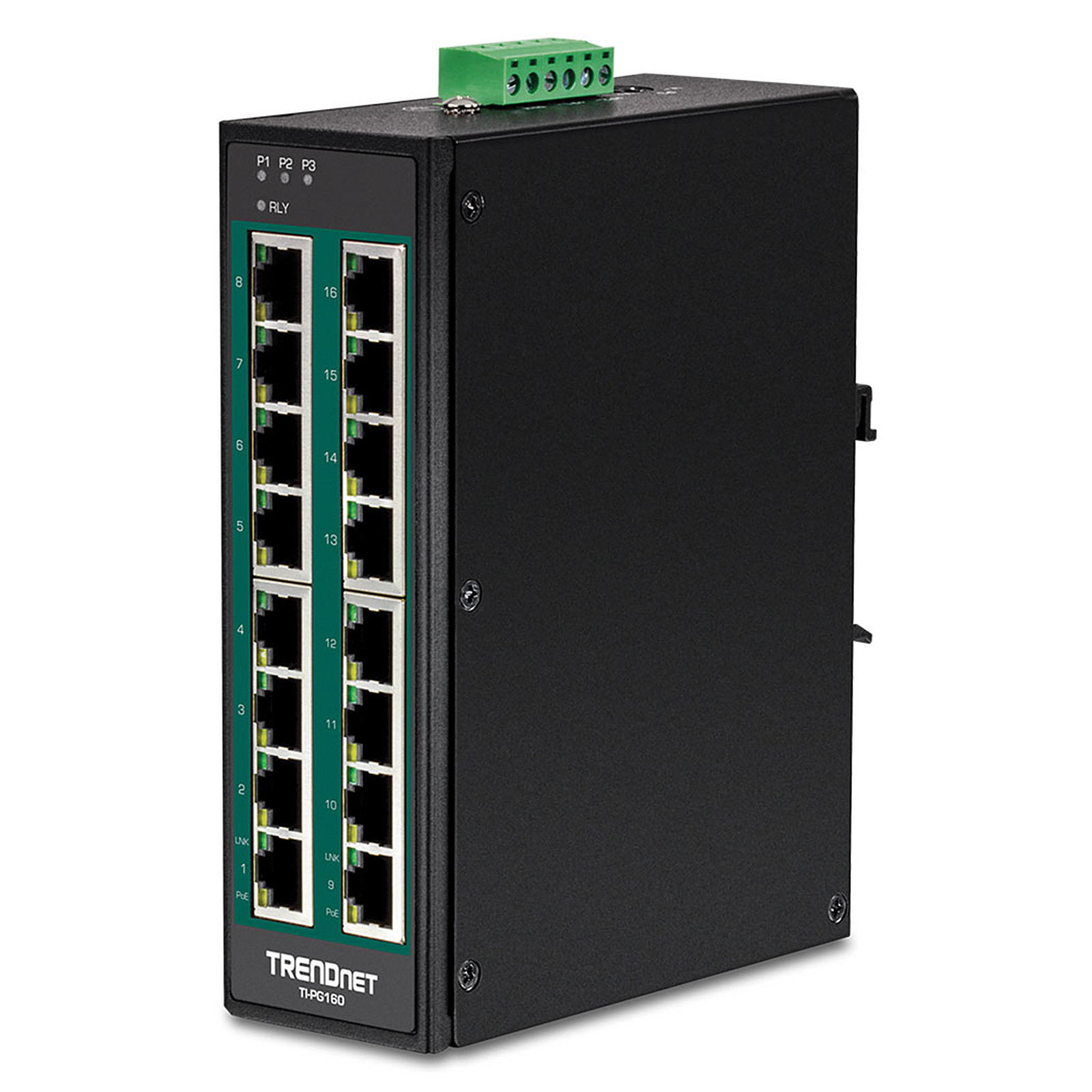 TRENDNET Switch Rail DIN industriel 16 Ports PoE+ 10/100/1000 Mbps