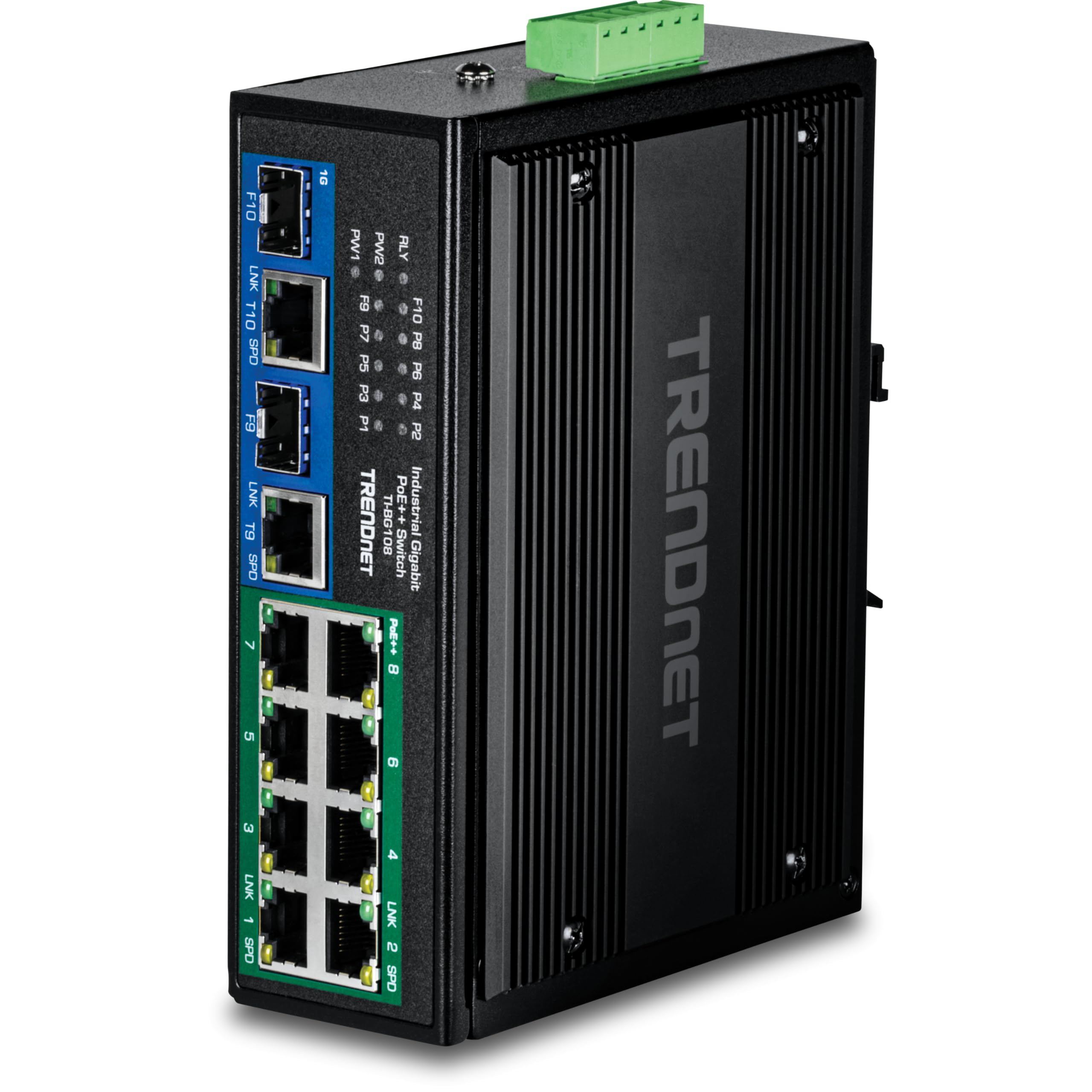 TRENDNET TRENDnet 10-Port Industrial Gigabit 400W PoE++ DIN-Rail Swit