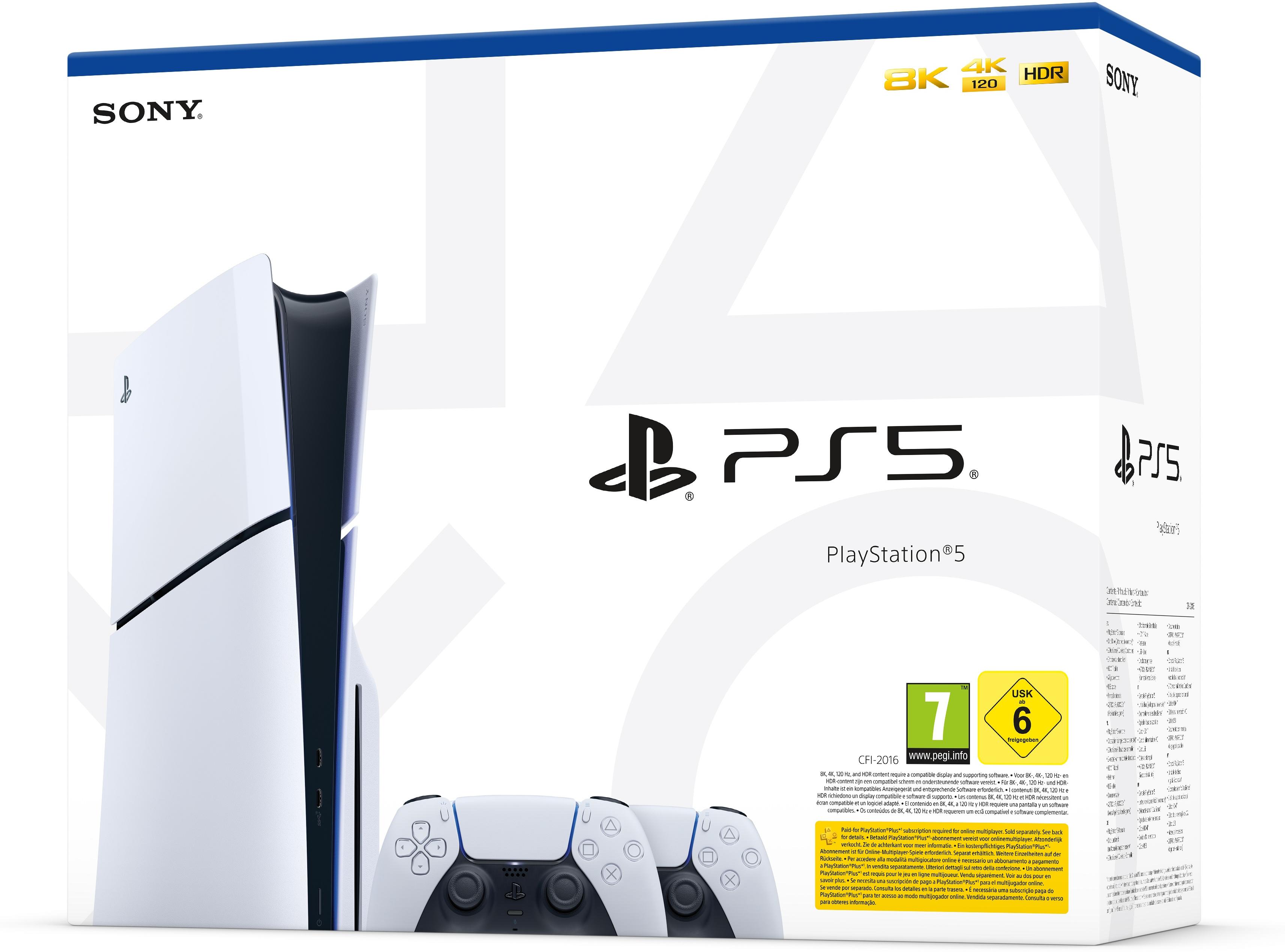 SONY PS5 Slim Édition Standard + 2ème manette DualSense Blanc