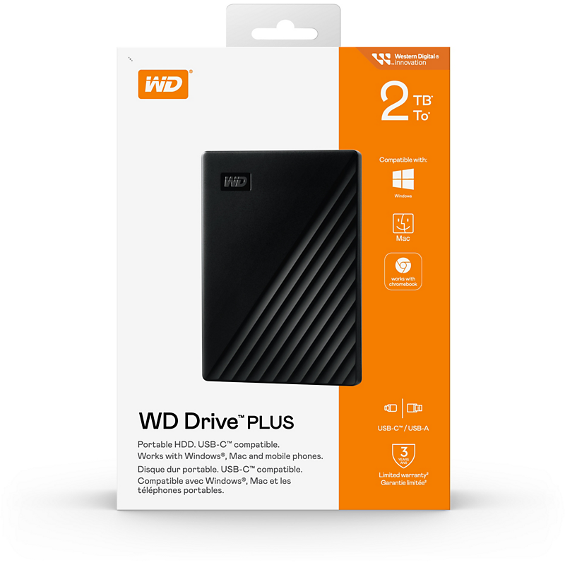 WESTERN DIGITAL disque dur externe drive plus 2tb