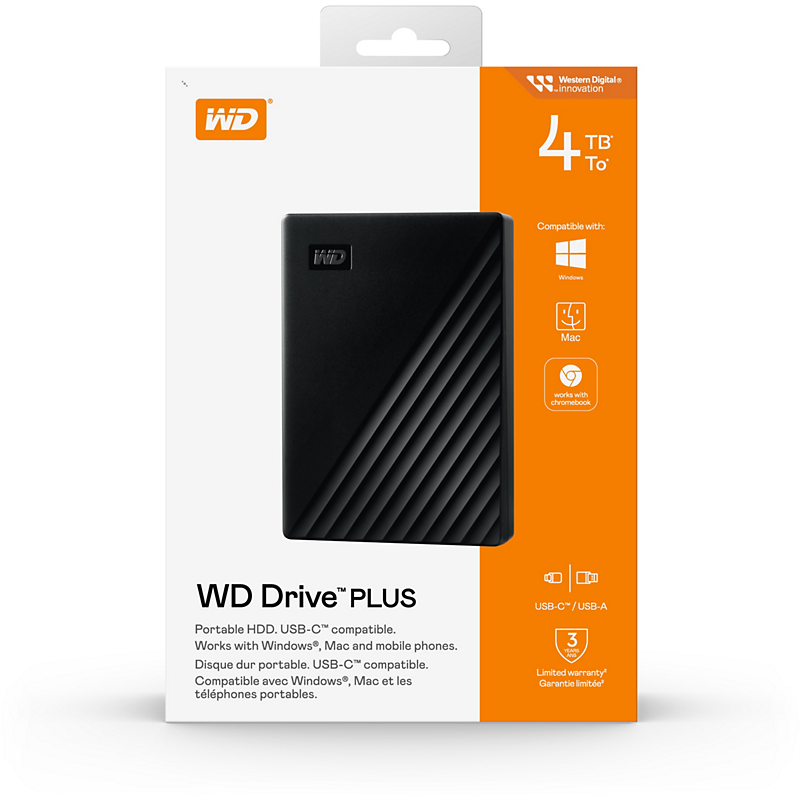 WESTERN DIGITAL disque dur externe  drive plus 4tb