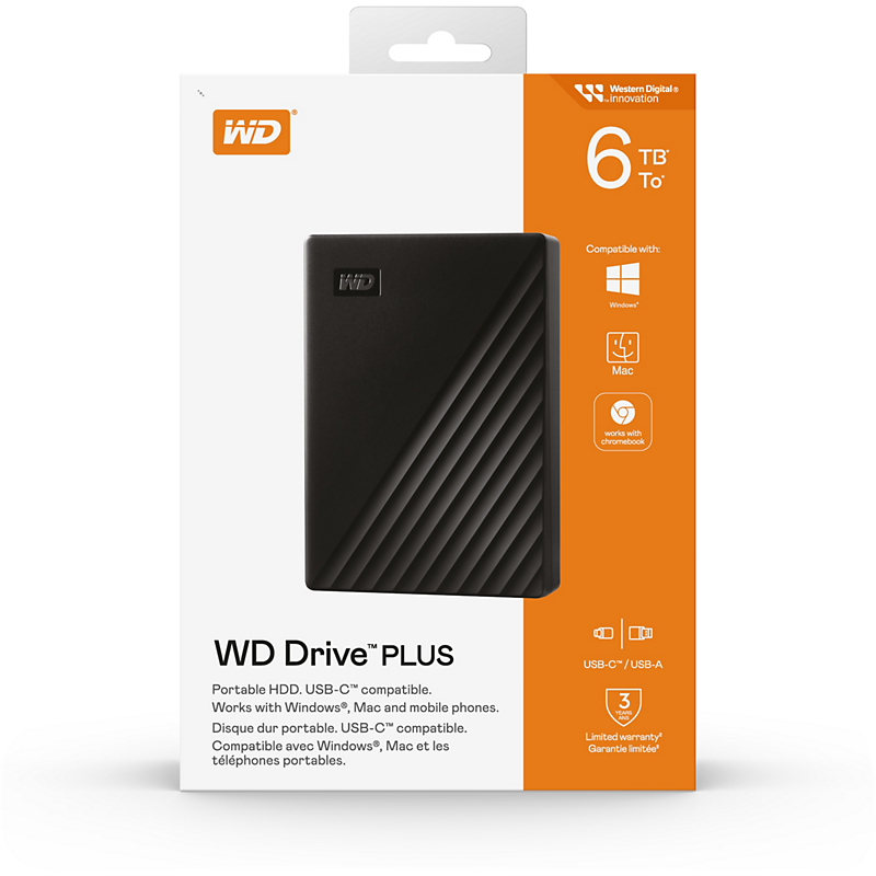 WESTERN DIGITAL disque dur externe drive plus 6tb
