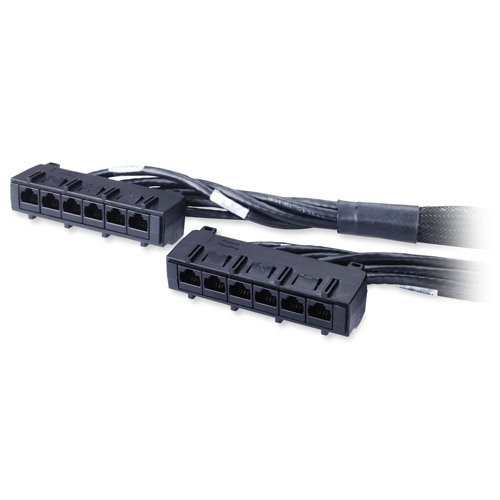 APC Data Distribution Cable, CAT6 UTP CMR 6XRJ-45 Black, 13FT (3.9M)
