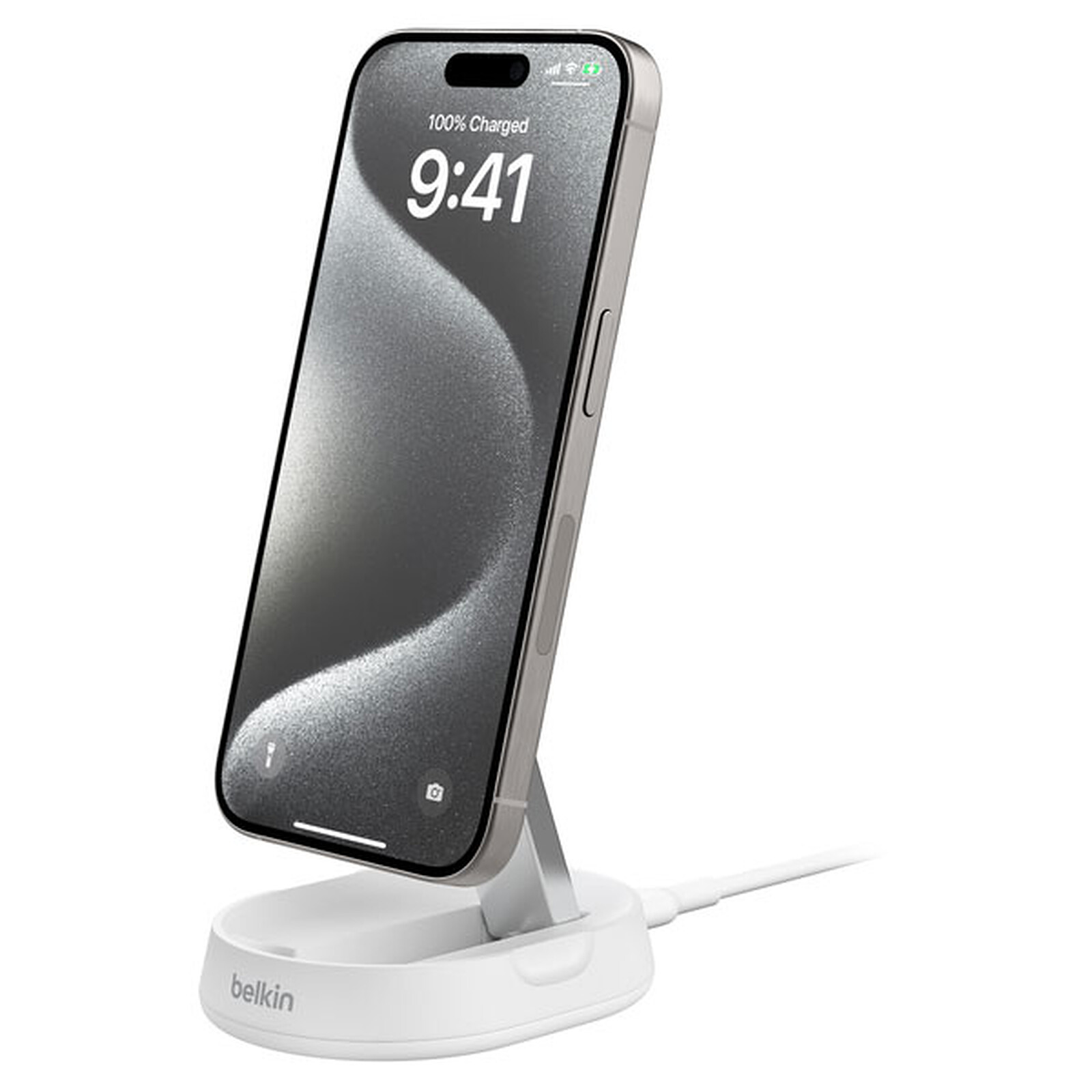 BELKIN Boost Charge Pro Convertible Qi2 15w Magnetic Charging Stand w/ PSU White