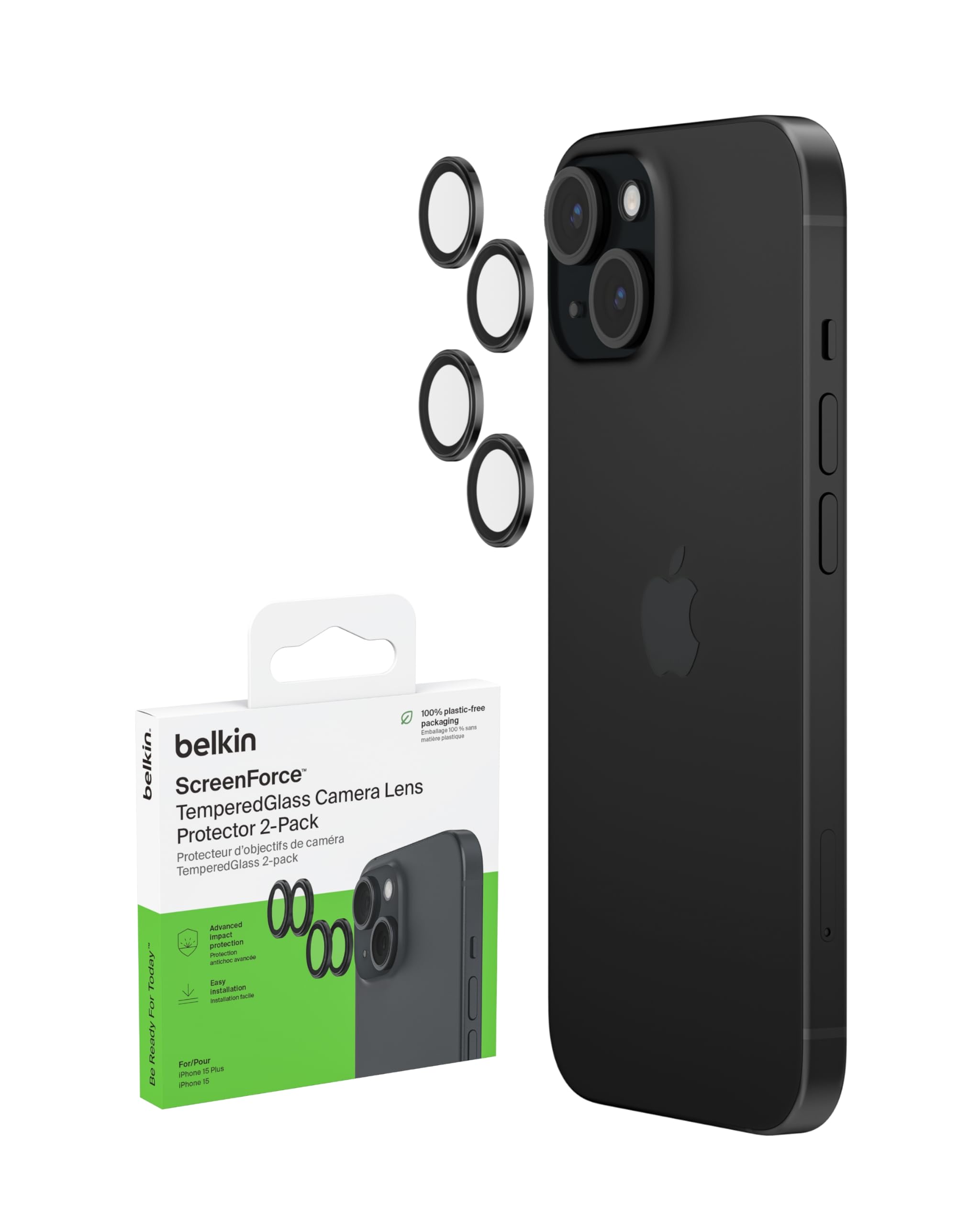 BELKIN Tempered Glass Camera Lens 2pk