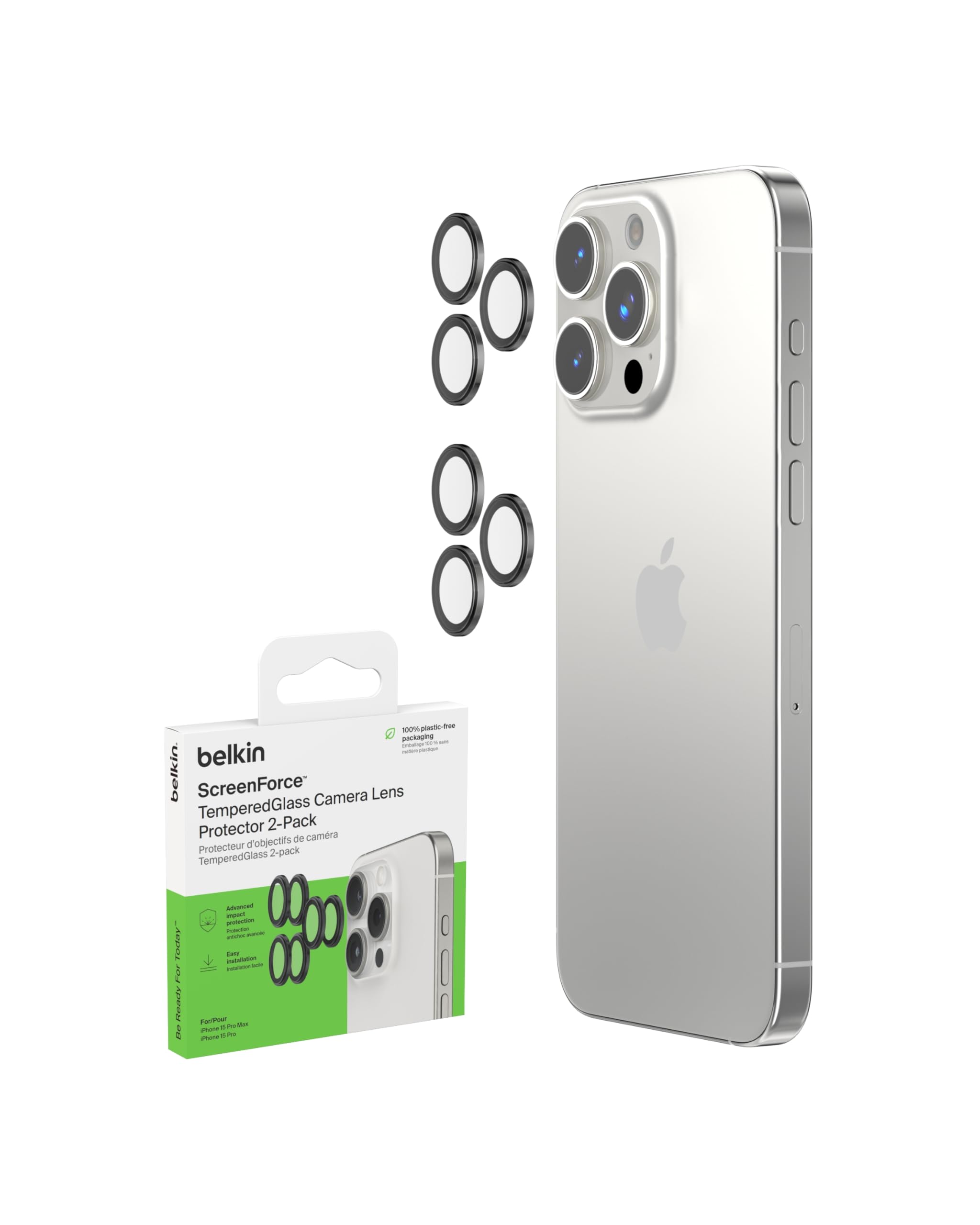 BELKIN Tempered Glass Camera Lens 2pk