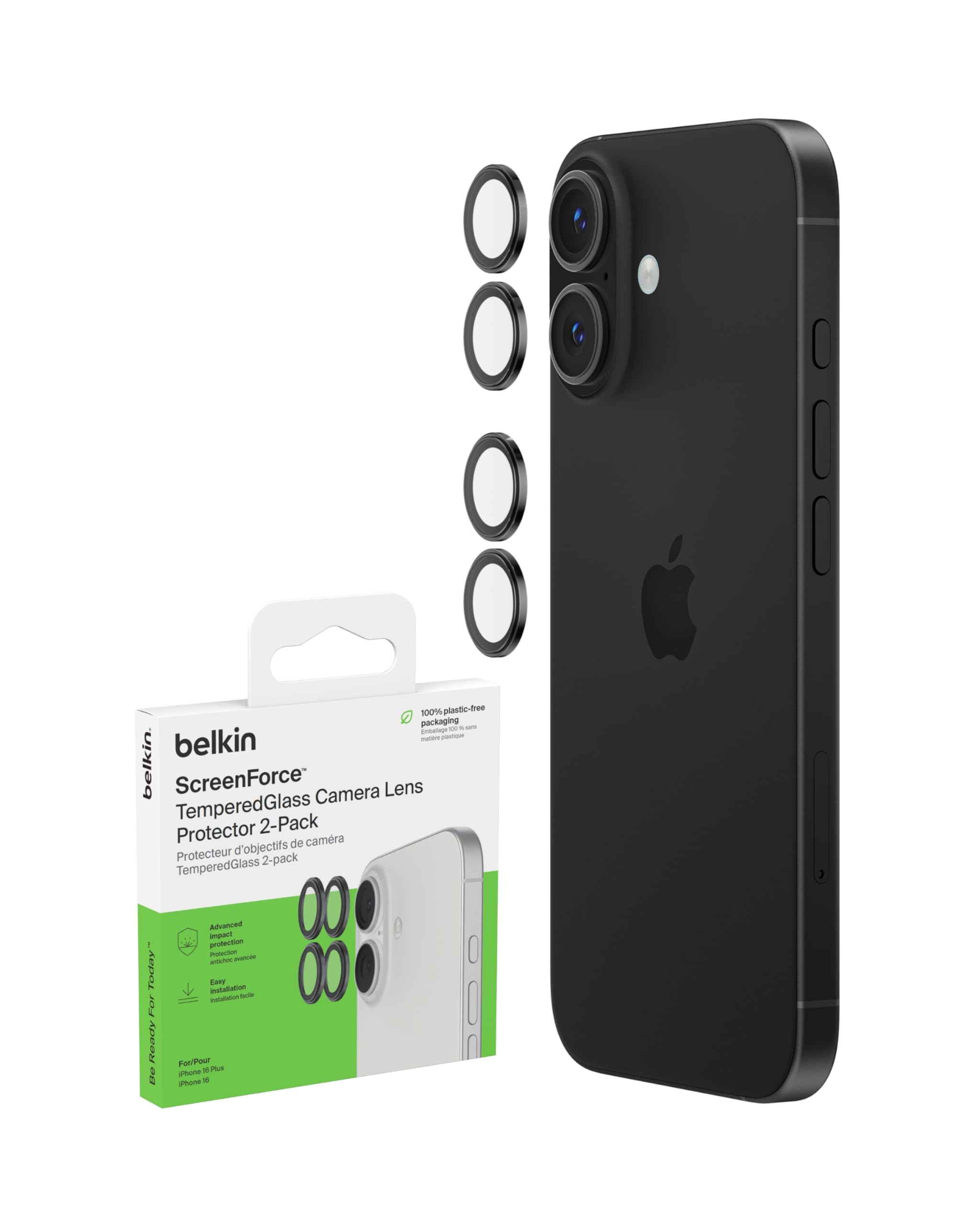 BELKIN Tempered Glass Camera Lens 2pk