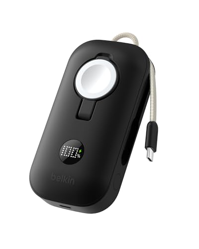 BELKIN Batterie externe 10K 45W avec câble USB-C et module de recharge pour Apple Watch noir
