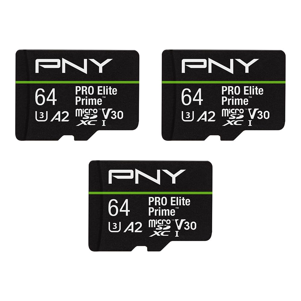 PNY SD MicroSD XC Card 64GB PNY Pro Elite Prime Triple Pack retail