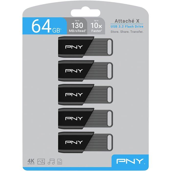 PNY USB-Stick  64GB PNY Attaché X USB 3.2 5-Pack retail