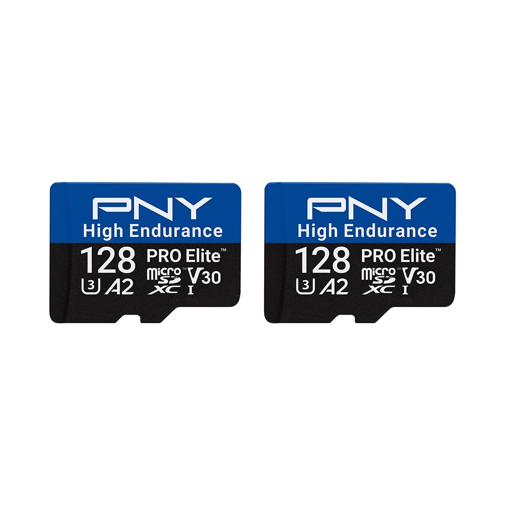 PNY SD MicroSD XC Card 128GB PNY Pro Elite High Endurance 2-Pack