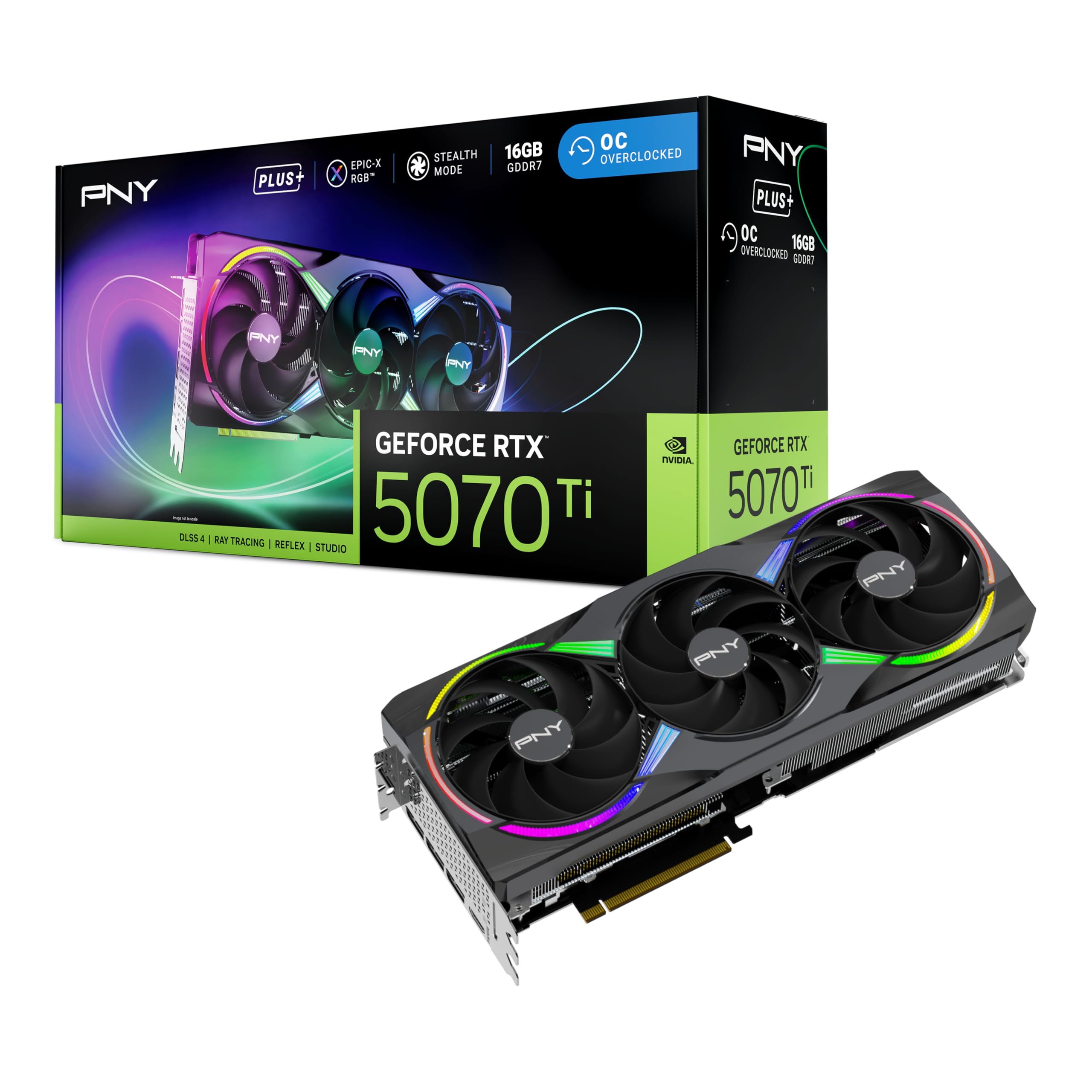 PNY Carte Graphique GeForce RTX 5070 Ti Epic-X Triple Fan OC Plus