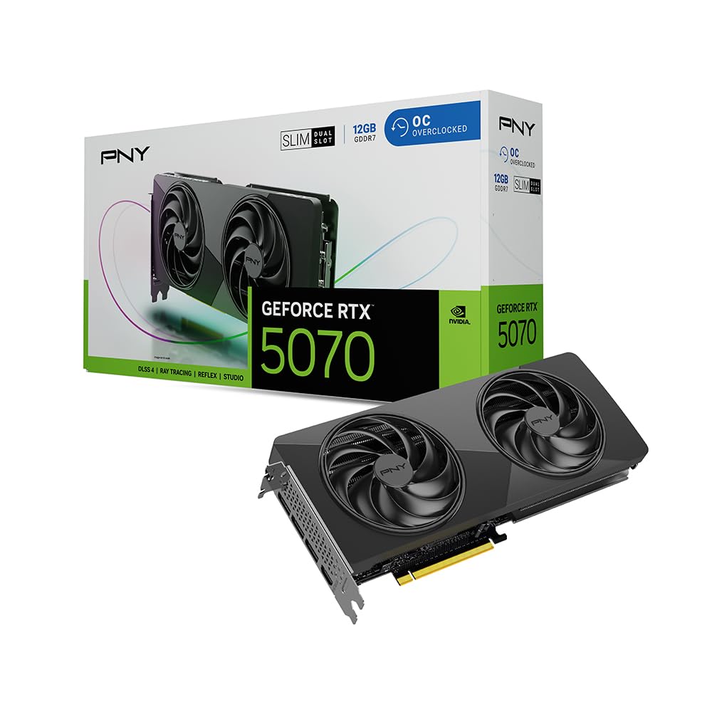 PNY PNY RTX5070 SLIM OC DUAL FAN      12GB GDDR7 3xDP,1xHDMI