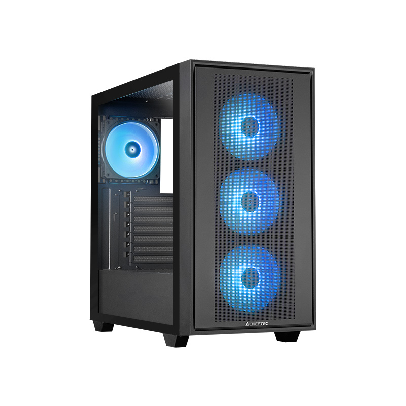 Chieftec Boitier Moyen Tour ATX Hunter 3 RGB avec panneau vitré (Noir)