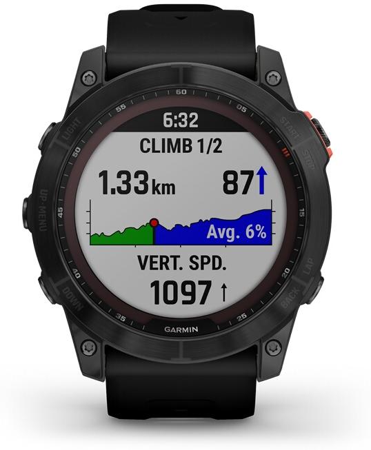 GARMIN fenix 7X, Solar, Gray avec bracelet noir