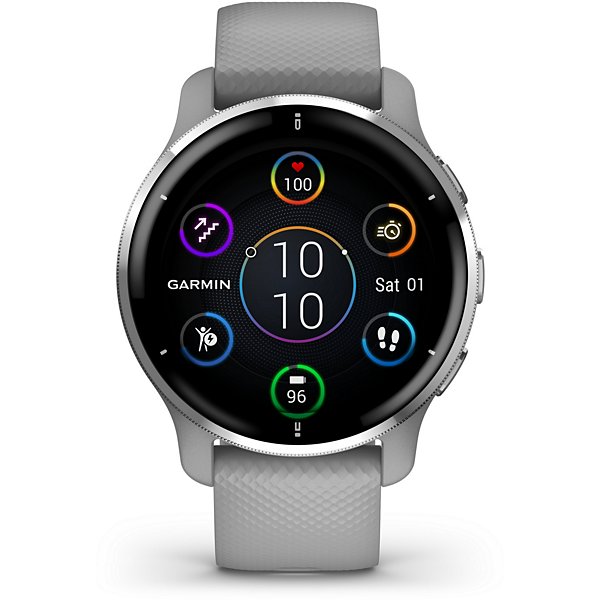 GARMIN Venu 2 Plus Silver avec bracelet silicone gris