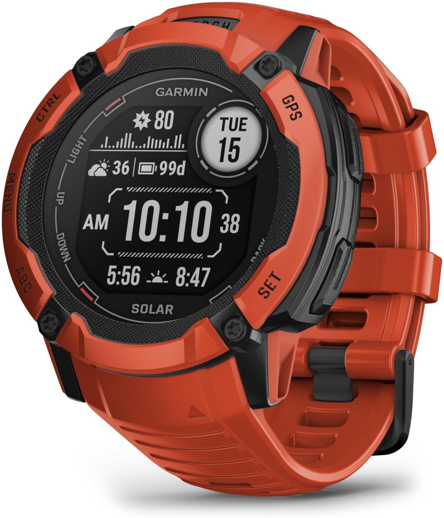 GARMIN montre sport instinct 2x solar flame red