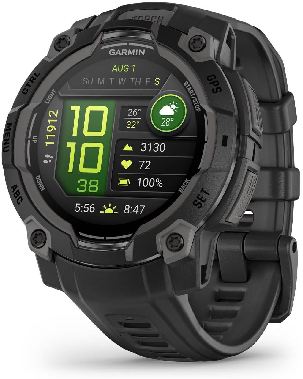 GARMIN montre sport  instinct3 amoled 45mm noir bracelet noir