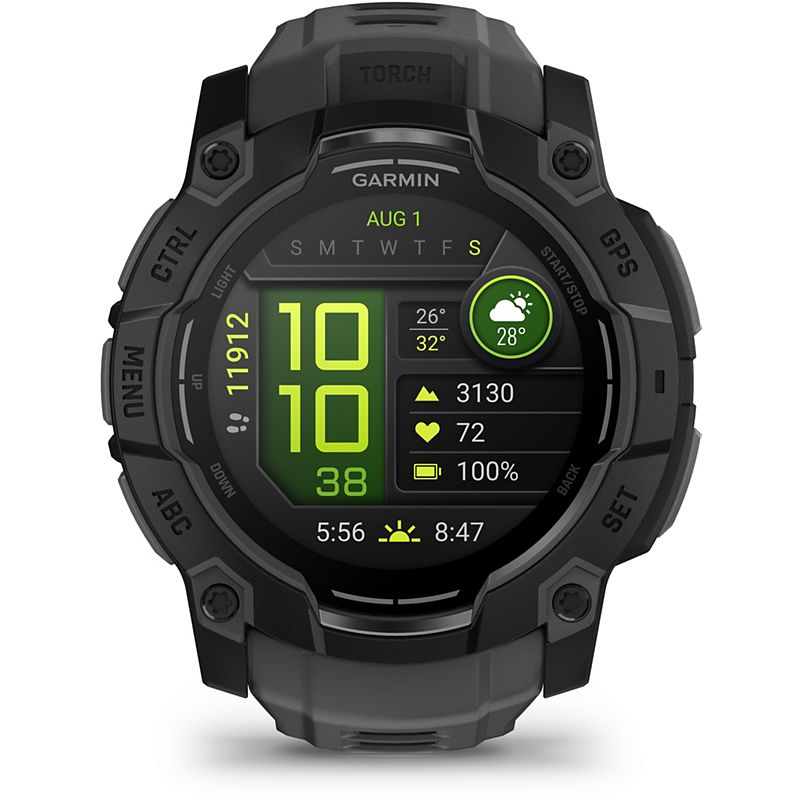 GARMIN montre sport  instinct3 amoled 50mm noir bracelet gris