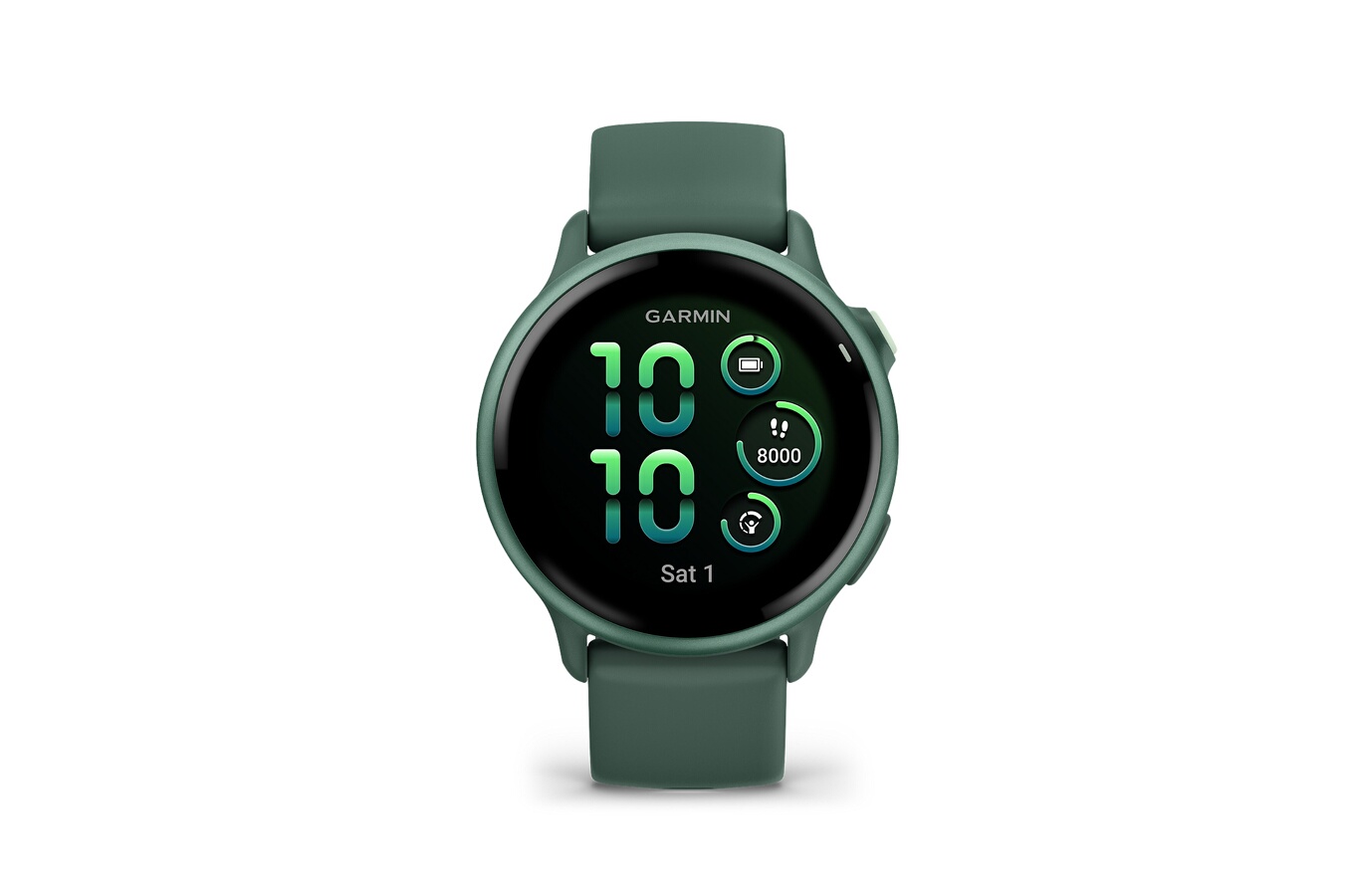 GARMIN vívoactive 6, lunette Metallic Jasper Green avec boîtier vert sapin