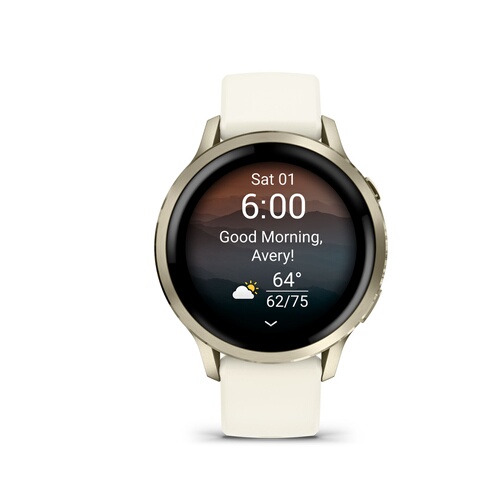 GARMIN Venu 4 beige et lunar Gold