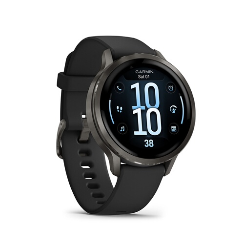 GARMIN Venu 4 noir et gray- bracelet silicone noir