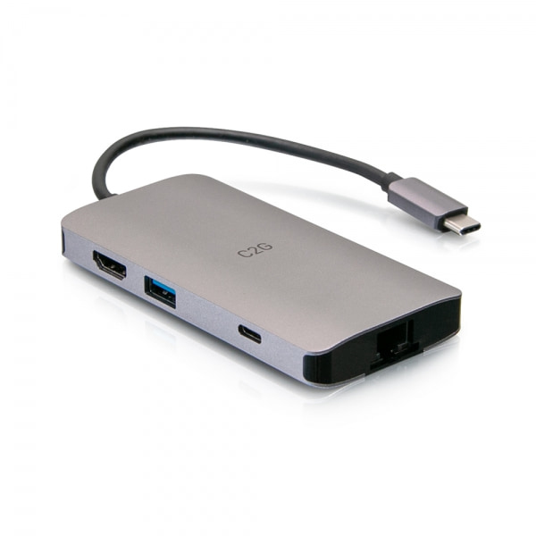 C2G USB-C® Mini Dock with HDMI, 2x USB-A, Ethernet, SD Card Reader, and USB-C Power Delivery up to 100W