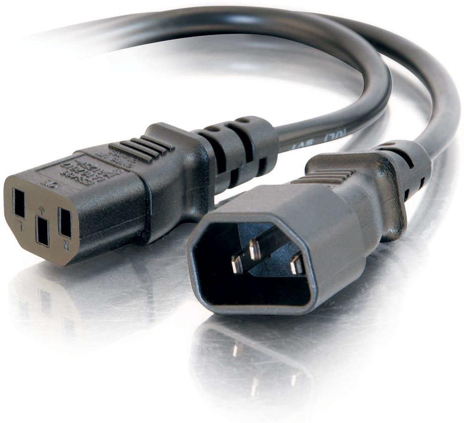 C2G - Rallonge de câble d'alimentation - power IEC 60320 C13 pour IEC 60320 C14 - CA 250 V - 1.2 m - noir