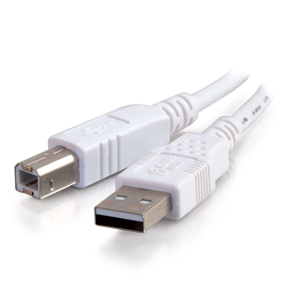 C2G - Câble USB - USB (M) pour USB type B (M) - USB 2.0 - 3 m - blanc