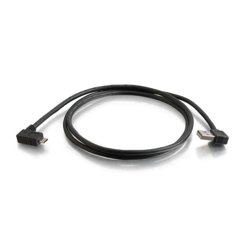 C2G USB 2.0 A Right Angle to Micro-USB B Right Angle Cable