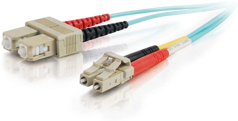 C2G LC-SC 10Gb 50/125 OM3 Duplex Multimode PVC Fiber Optic Cable (LSZH)
