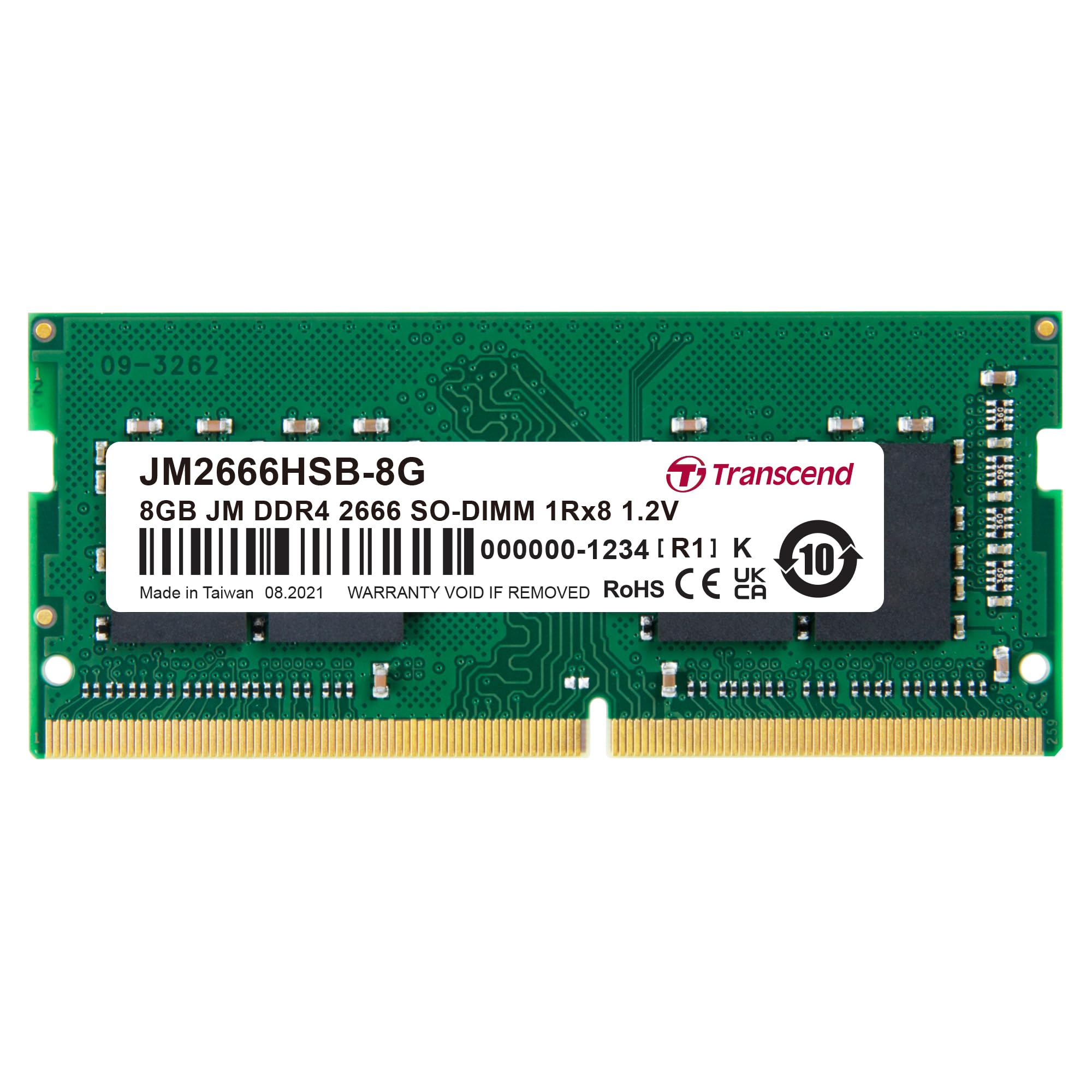 TRANSCEND 8GB JM DDR4 2666 SO-DIMM 1Rx8