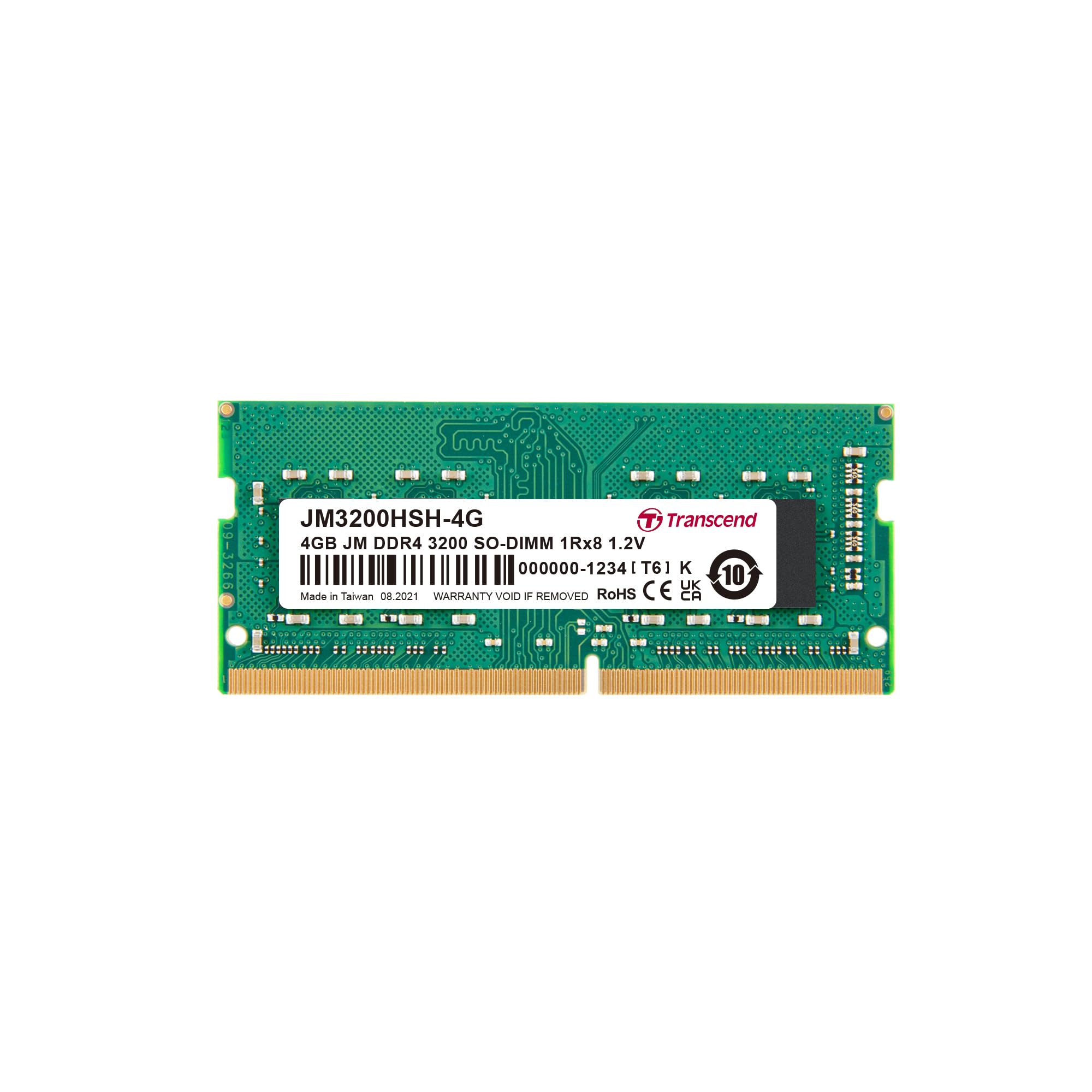 TRANSCEND 4GB JM DDR4 3200 SO-DIMM 1Rx8 512Mx8 CL22 1.2V