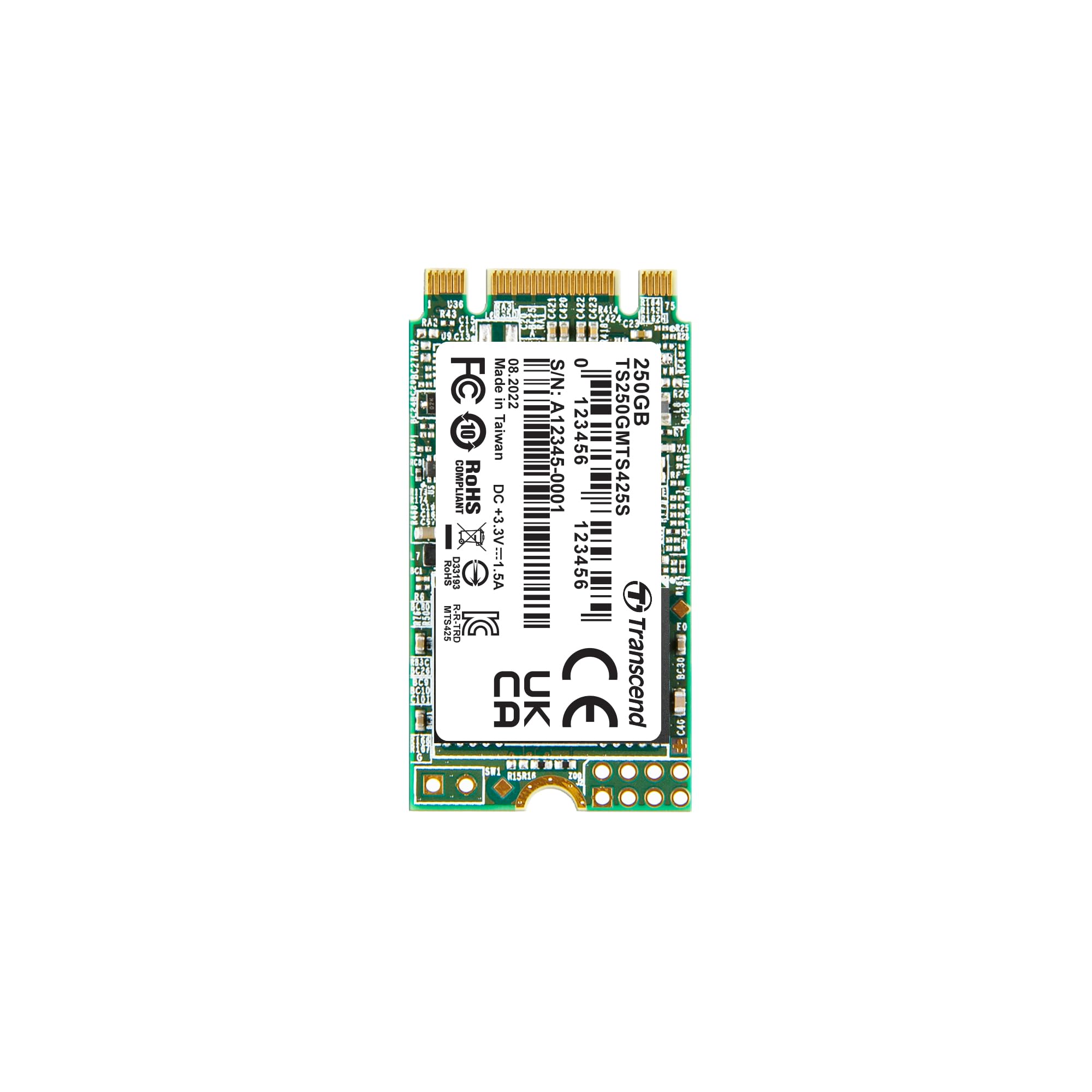 TRANSCEND 250GB, M.2 2242 SSD, SATA3 B+M Key, TLC