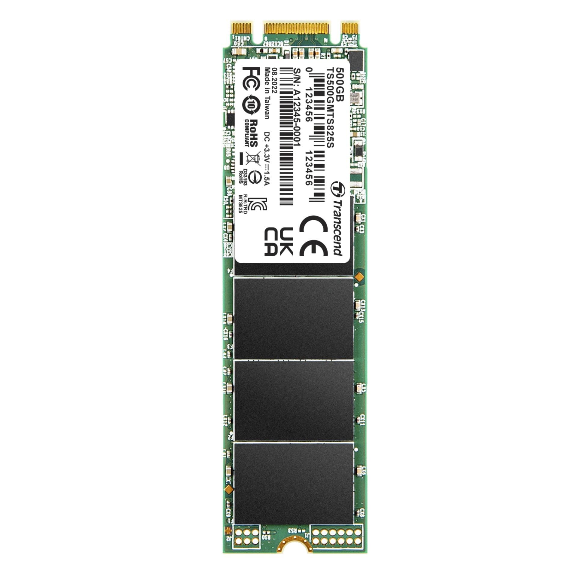 TRANSCEND 500GB, M.2 2280 SSD, SATA3 B+M Key, TLC