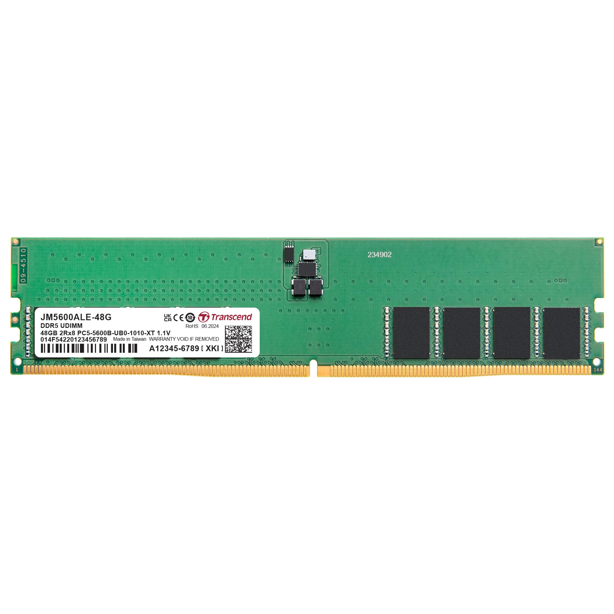 TRANSCEND 48Go JM DDR5 5600 U-DIMM 2Rx8 3Gx8 CL46 1.1V