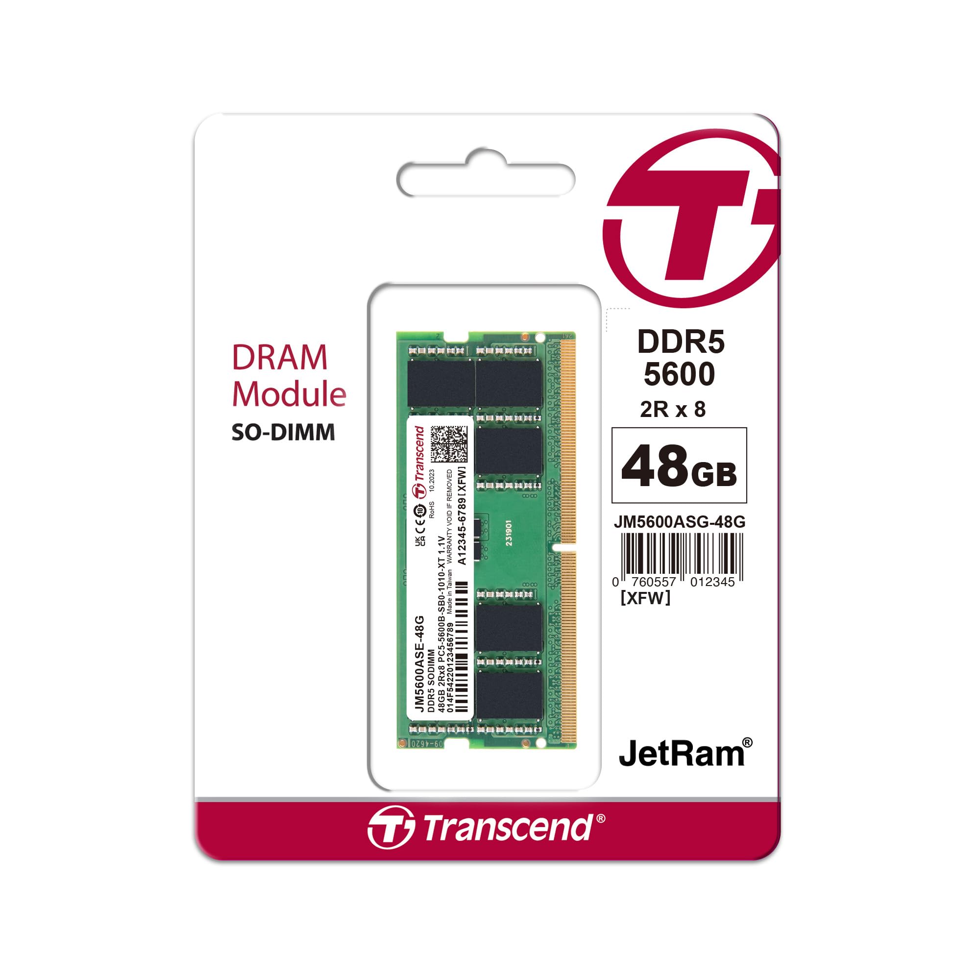 TRANSCEND 48GB JM DDR5 5600 SO-DIMM 2Rx8 3Gx8