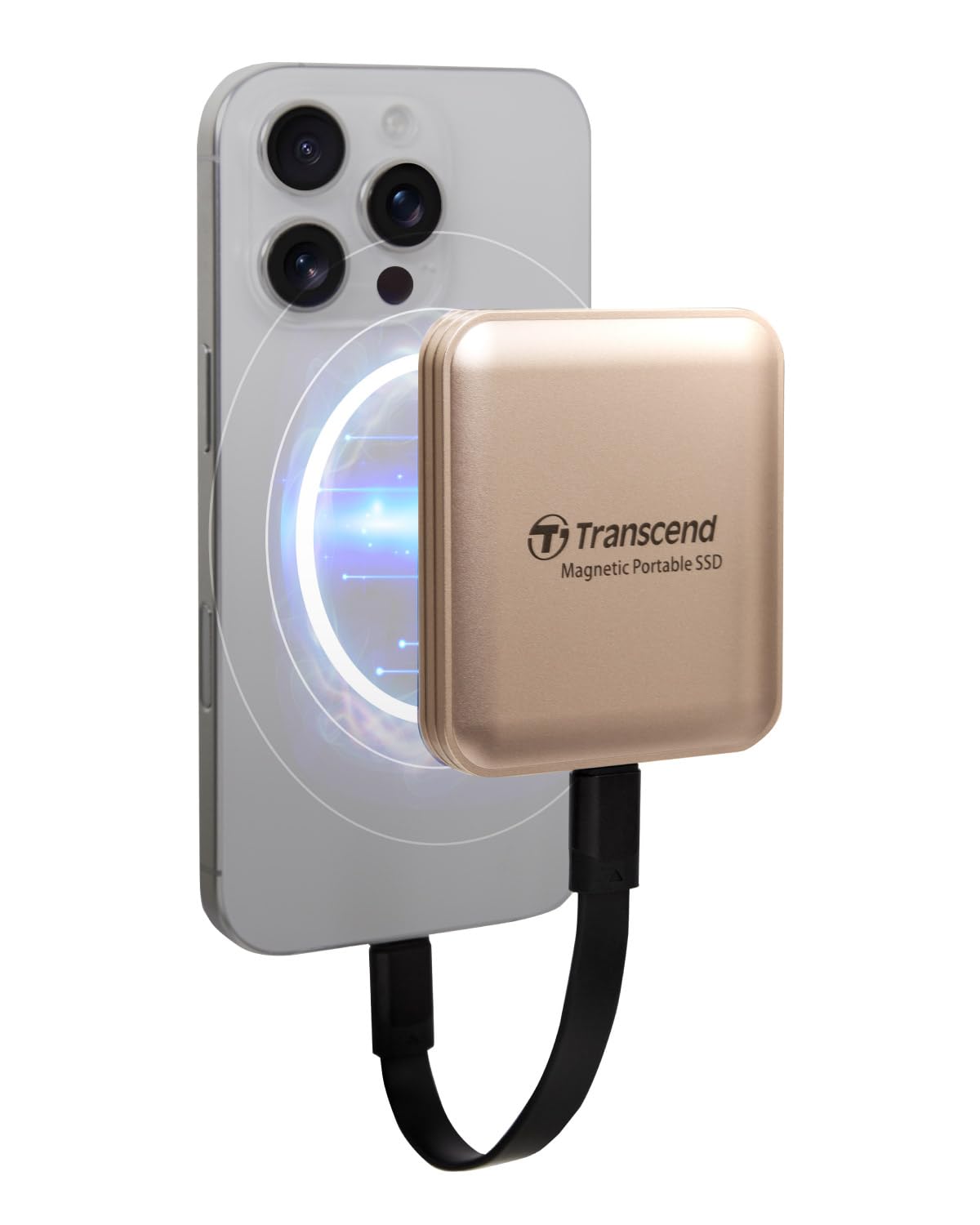TRANSCEND 1To SSD Externe ESD420G USB 20Gbps Type C Magsafe Doré