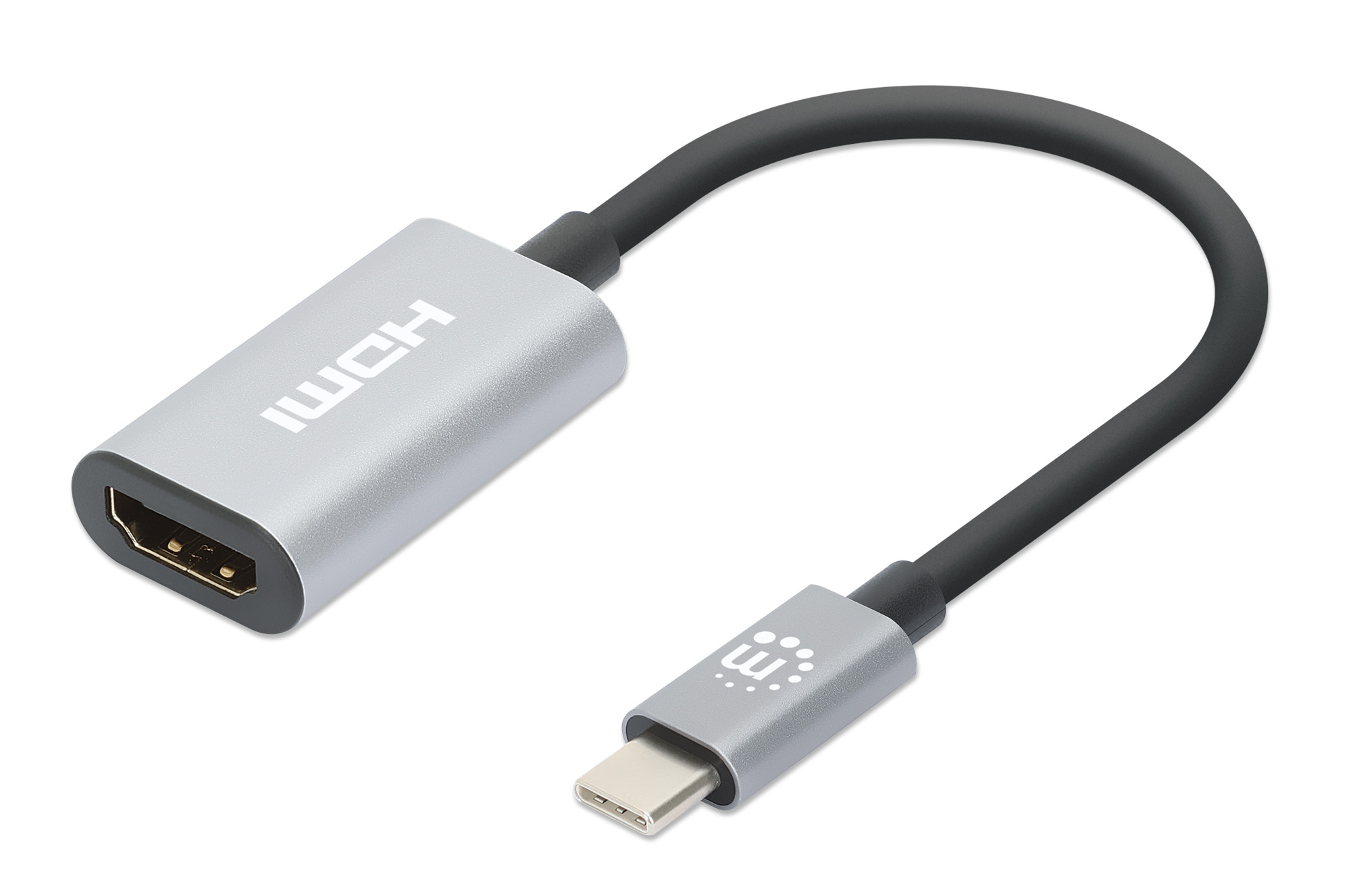 MANHATTAN MANHATTAN USB-C auf HDMI-Adapter 4K 60Hz Alu Space grau