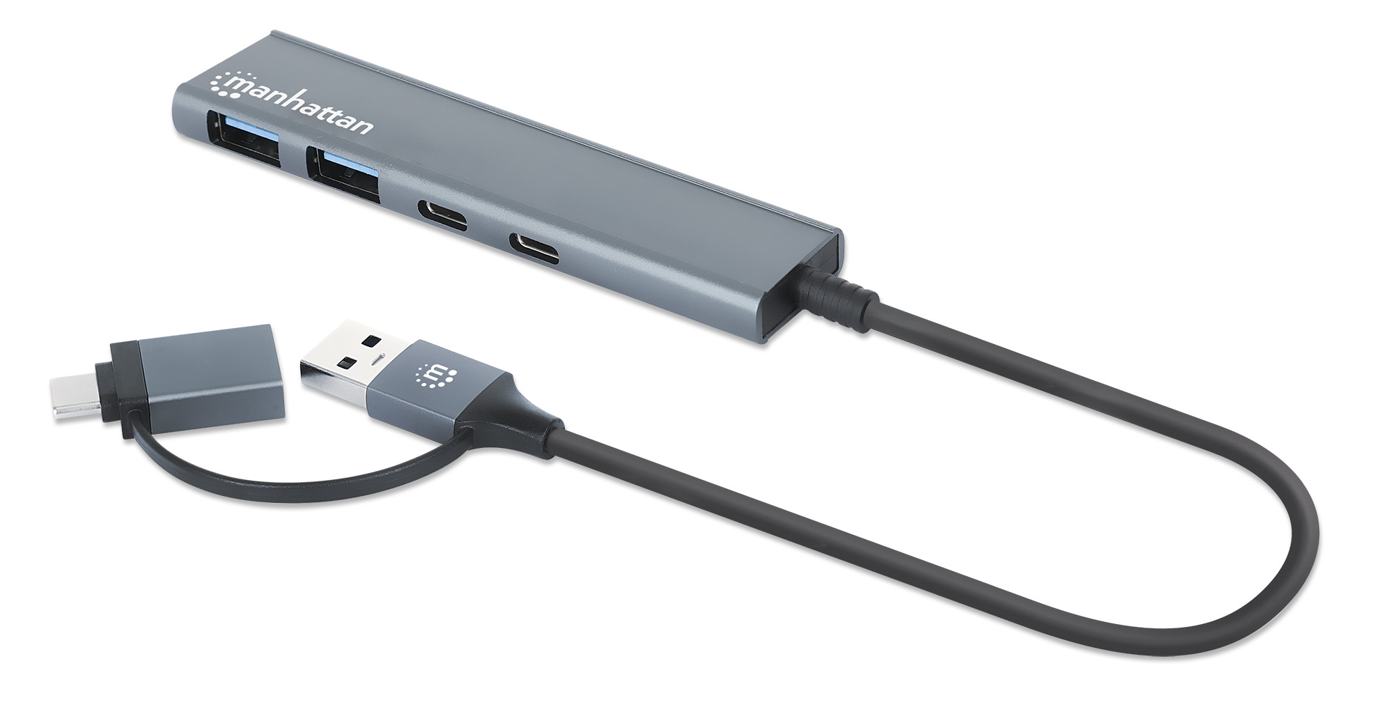 MANHATTAN MANHATTAN 4-Port USB A/C Hub 2x USB-A 2x USB-C Ports