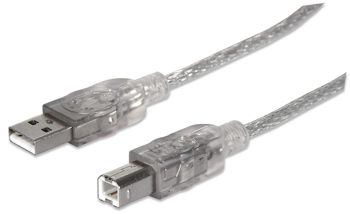 MANHATTAN MANHATTAN USB Kabel A -> B St/St  3.00m silber