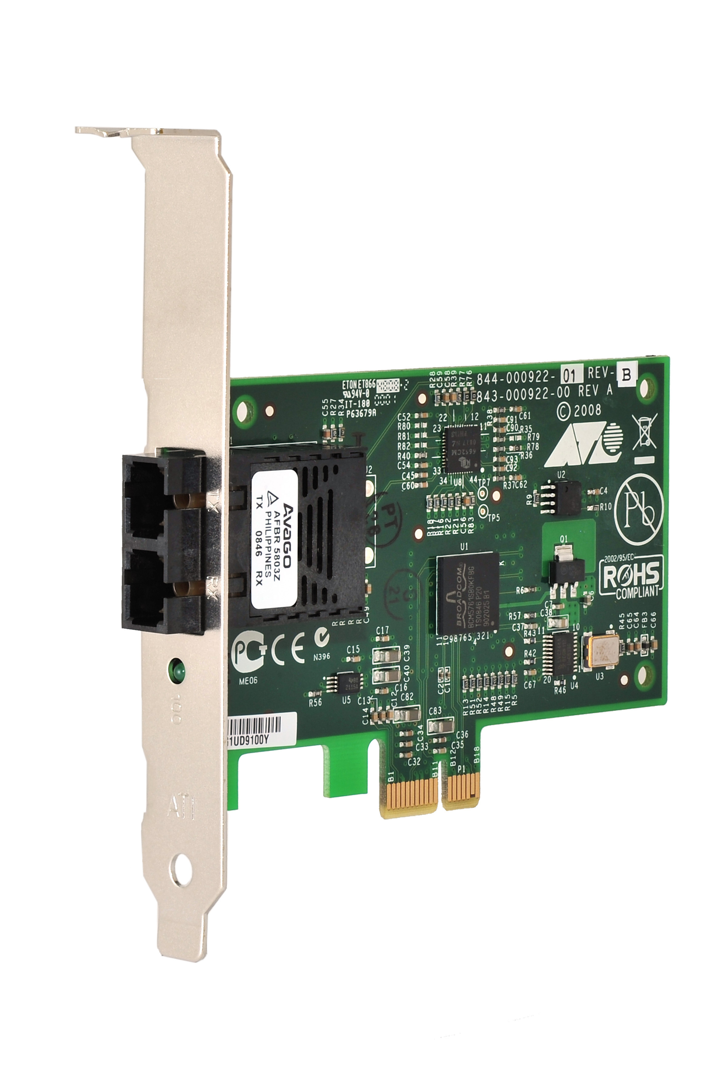 ALLIED TELESIS ALLIED PCI-Express PCIe x1 Secure Adapter card with 100BaseFX SC interface