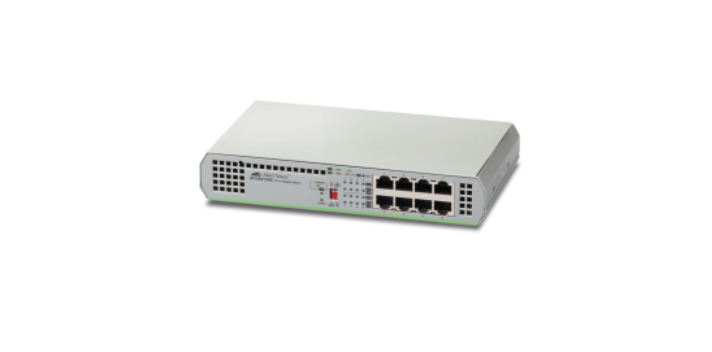 ALLIED TELESIS ALLIED 8 port 10/100/1000TX unmanaged switch with external power supply EU Power Adapter