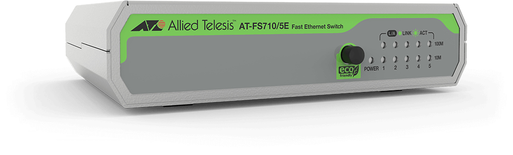 ALLIED TELESIS ALLIED 5-port 10/100TX unmanaged switch with external PSU Multi-Region Adopter