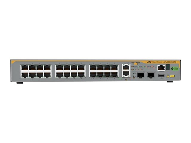 ALLIED TELESIS ALLIED L3 Stackable Switch 24x 10/100/1000-T 2x 1/2.5/5/10G-T 2x SFP+ Ports single fixed PSU EU Power Cord