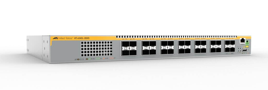 ALLIED TELESIS 10 Gigabit Layer 3 Stackable Switch 24x SFP 4x SFP+ ports EU Power Cord