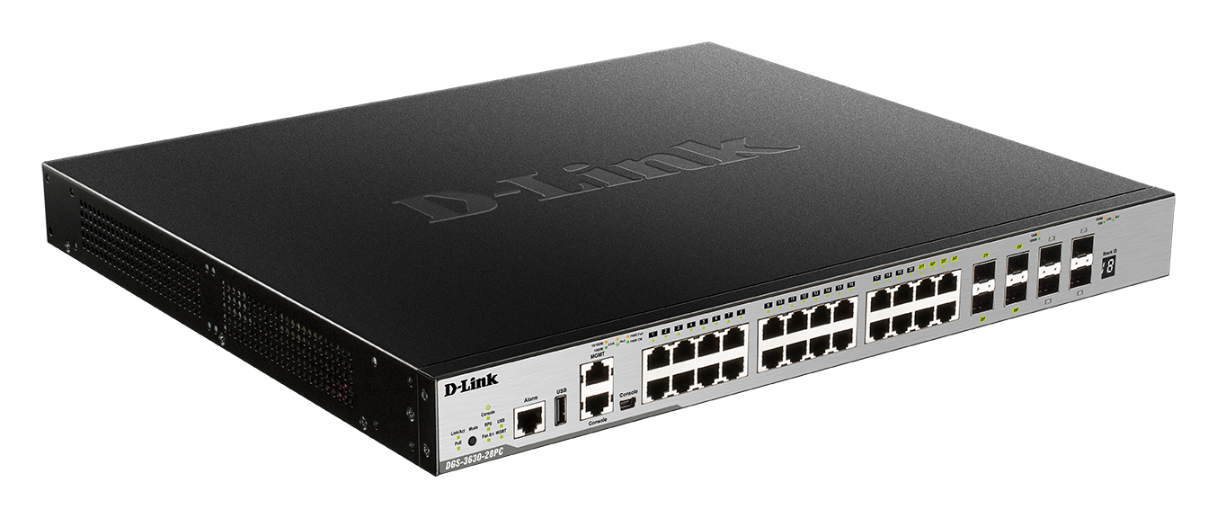 DLINK 28-Port Layer 3 Gigabit PoE Stack 28-Port Layer 3 Gigabit PoE Stack Switch (SI)
