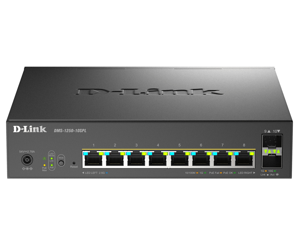 DLINK Smart+ L2+ 8 ports 2.5 GbE PoE 1-2/60W