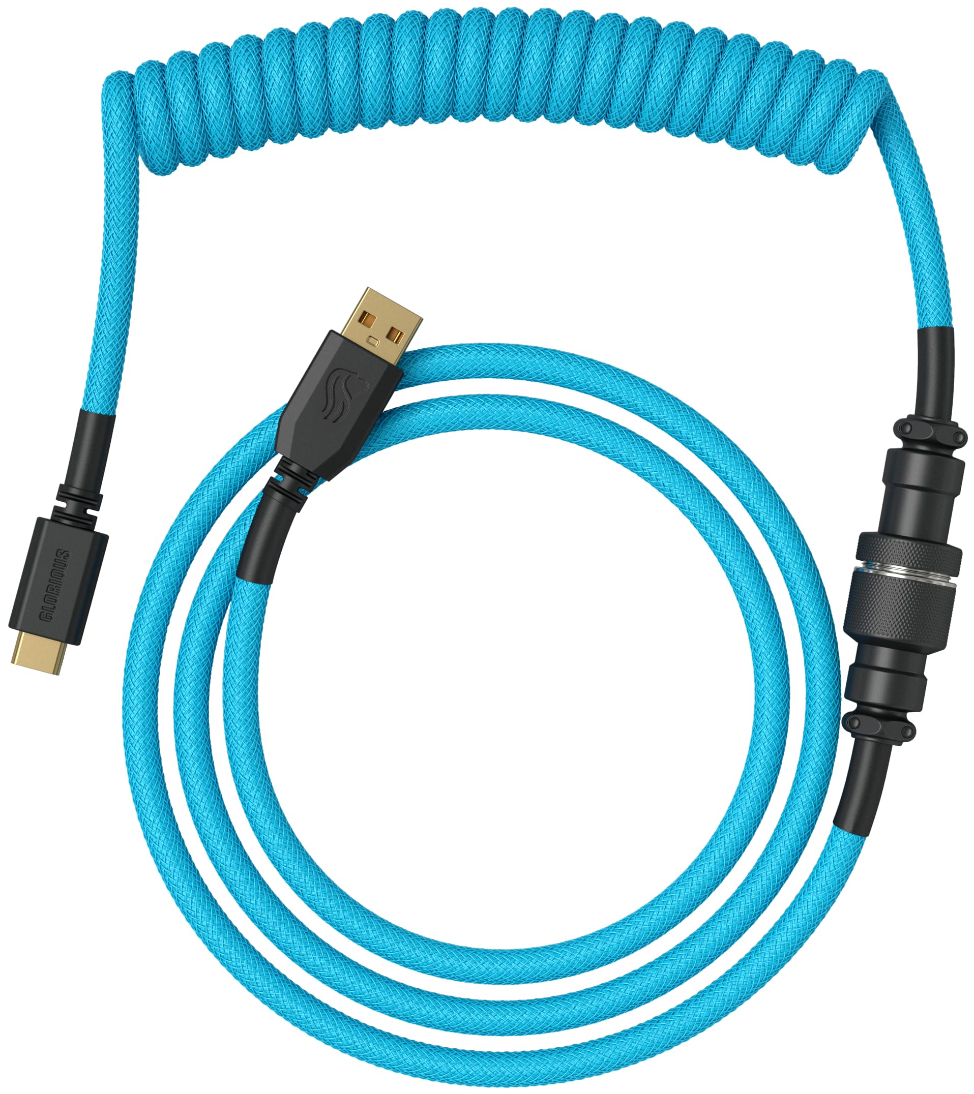 Glorious Coiled Cable Electric Blue, USB-C to USB-A